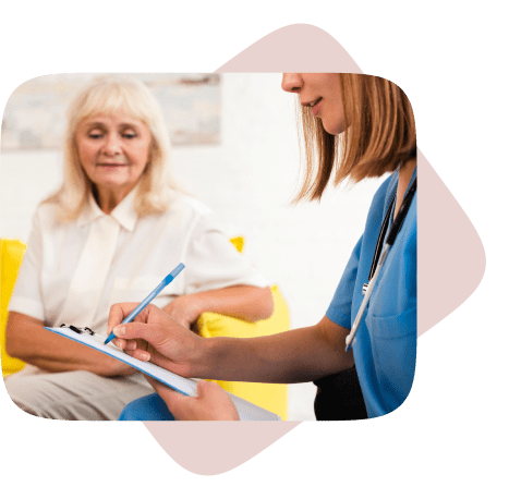 Caregiver with patient